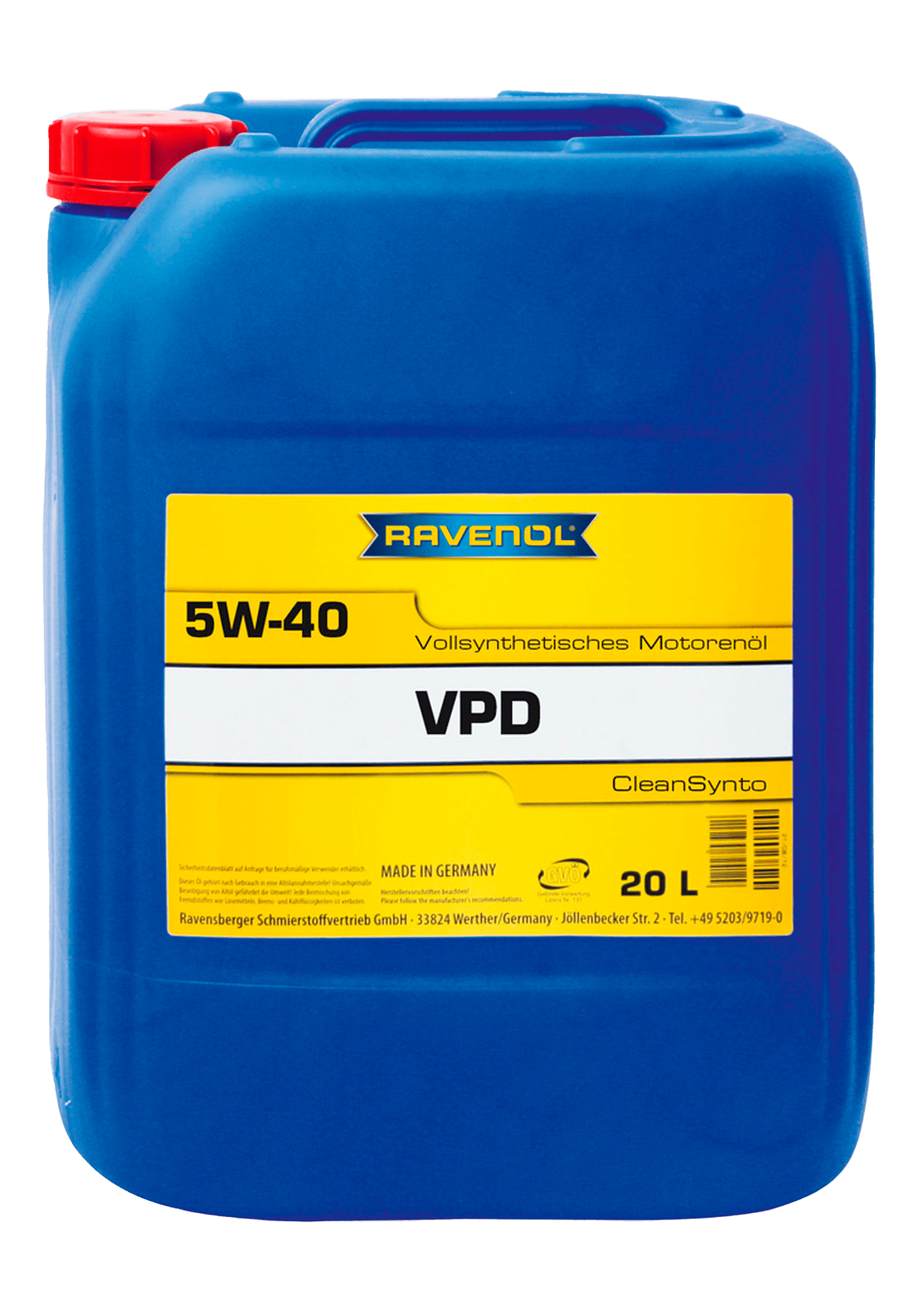 Моторное масло Ravenol VPD SAE 5W-40, 20л (RAVENOL: 1111131-020-01-888)